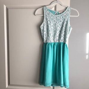 Lace Back Slit Dress